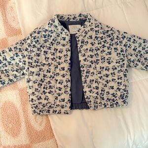 Zara Blue Floral Kids Puffer Jacket